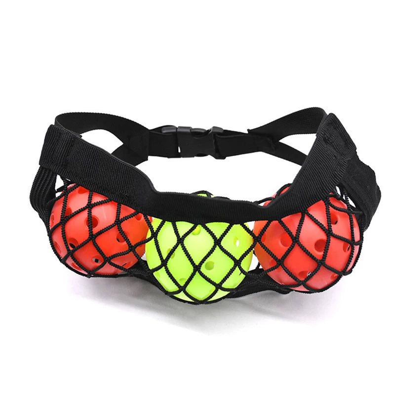 Heavy-duty Portable Pickleball Bag, Adjustable, 3-Ball Capacity, Mesh Paddle Pouch, Lightweight and Strong
