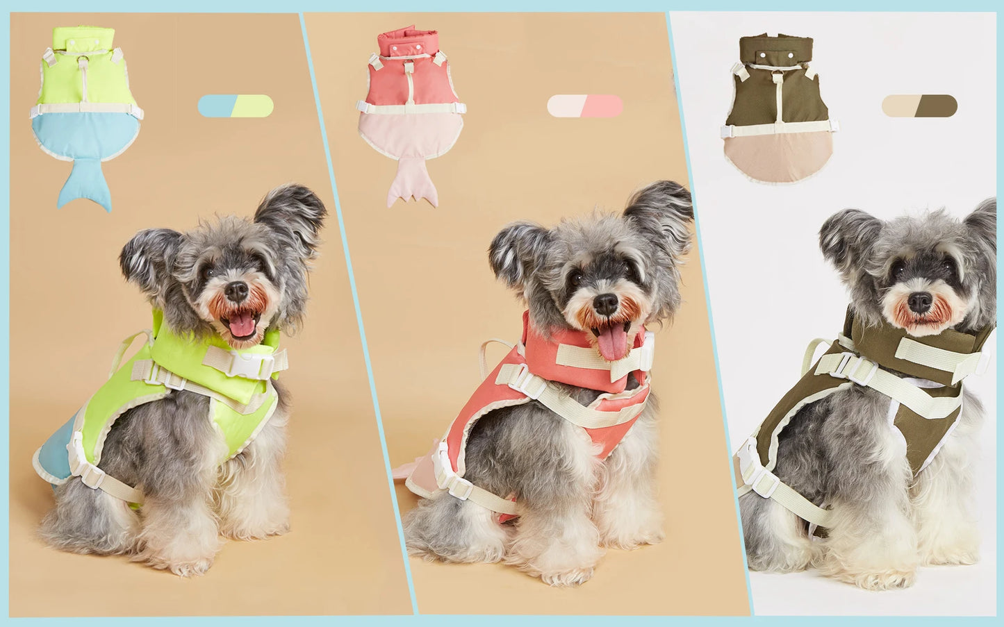 Dog Life Jacket Enhances Buoyancy Adjustable for Safe Fit to Pet Body Swimming Rowing Surfing Pet Flotation Vest