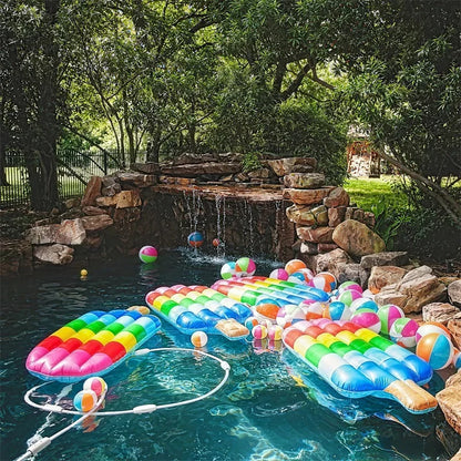 Inflatable Beach Balls Rainbow Color Pool Ball Swimming Pool Water Games for Kids Birthday Gifts Summer Party Favors Volleyball