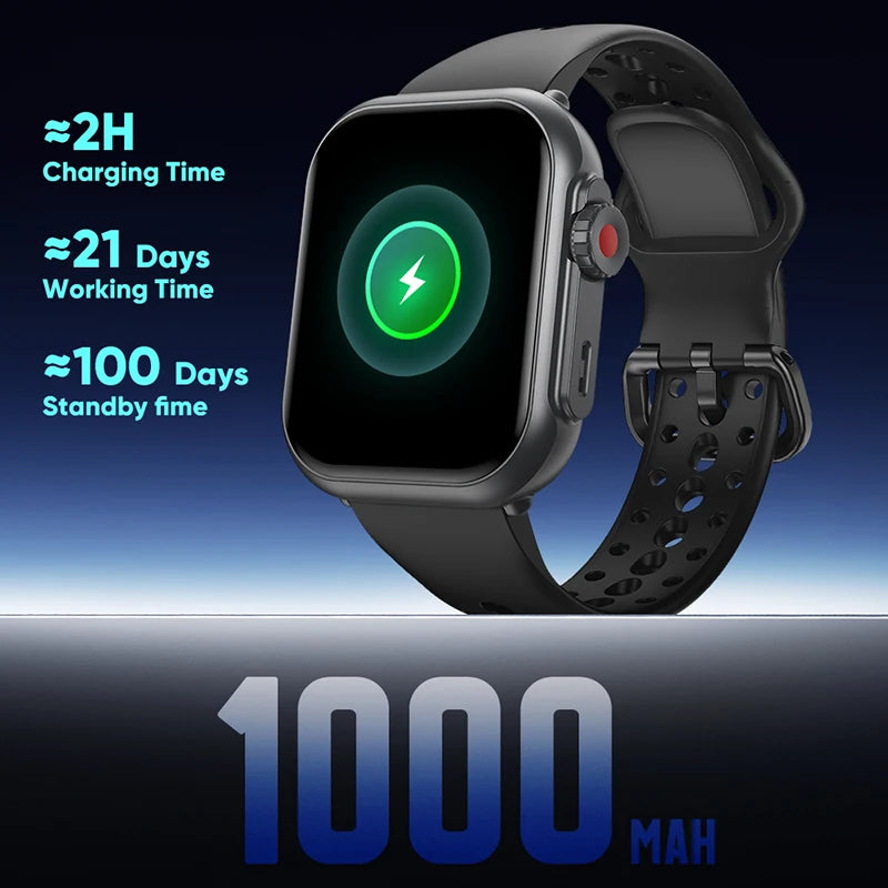1000 mAh Smart Watch Men Women 1.85-Inch AMOLED GPS 100+Sports Mode Watches Heart Rate Bluetooth Call IP68 Waterproof Smartwatch
