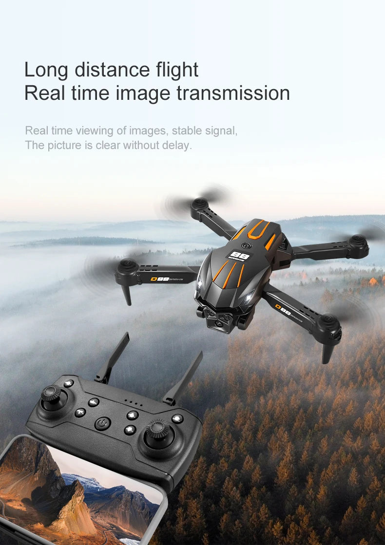 VIVO D88 Drone 8K Aerial HD Dual Camera Photography Intelligent Obstacle Avoidance Brushless Motor 5G WIFI GPS Return VR Drone