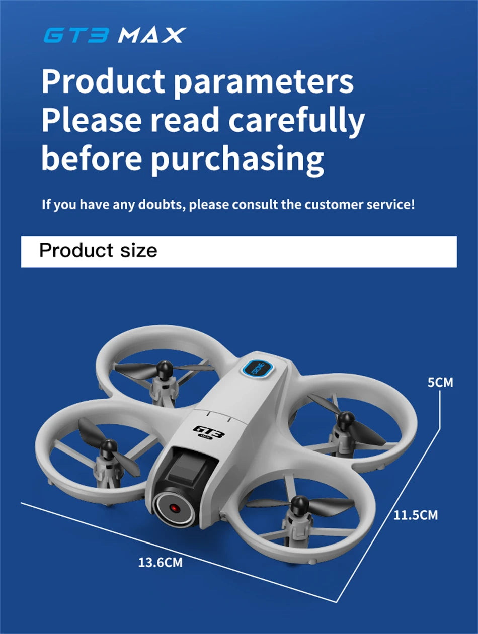 NEW GT3 GPS Drone with 8K HD Dual Cameras 180° FPV 5G WIFI Brushless Motors Intelligence Obstacle Avoidance Foldable Quadcopters