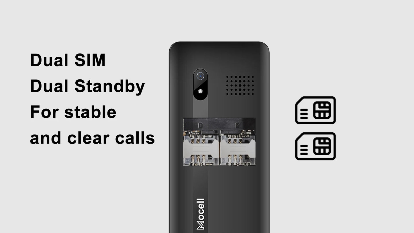 Mocell MC1806 Feature Phone 1.77" Display Digital Camera Dual Sim Loud Speaeker MP3 MP4 FM Radio Sound Recorder Senior Phone