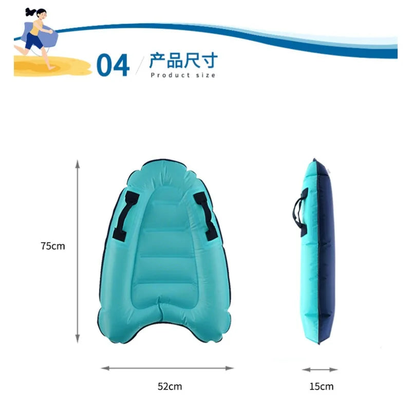 Outdoor Inflatable Surfboard Portable Paddle Board for Adults and Children Learning Swim Safe and Lightweight kick board surfing