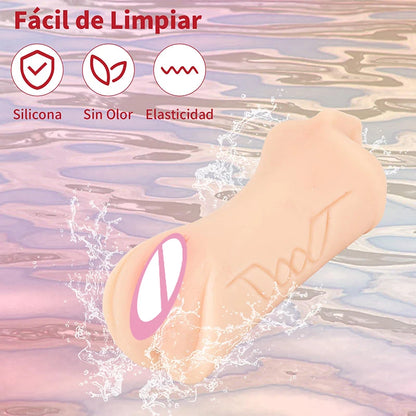 3-1 Male Sex Toys with Realistic Face Mouth Tongue, Realistic Male Masturbator Vagina and Narrow Anus, Adult Male Masturbators O