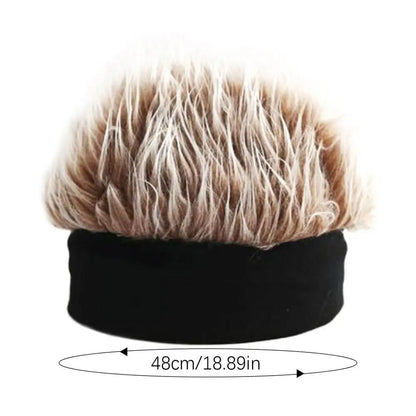 Hat with Wig Knitted Spiked Hairs Realistic Hip Hop Wig Hat Men Women Cold Weather Hats for Daily Wear Party Cosplay