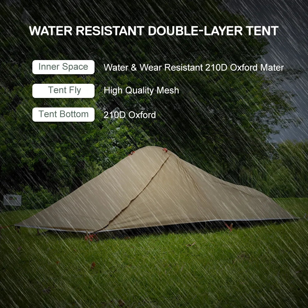 Outdoor Camping Tent Single Person Camping Tent Water Resistant Tent Aviation Aluminum Support Portable Sleeping Bag Tent