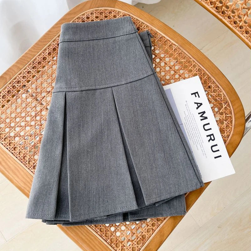 MEXZT JK Preppy Black Mini Skirt Women Y2K Streetwear High Waist Pleated Skirts Summer Korean Fashion All Match A Line Skirt New