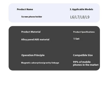 LIXIANG L6L7L8L9mega car mobile phone holder car navigation magnetic wireless ultra-fast charging special accessories