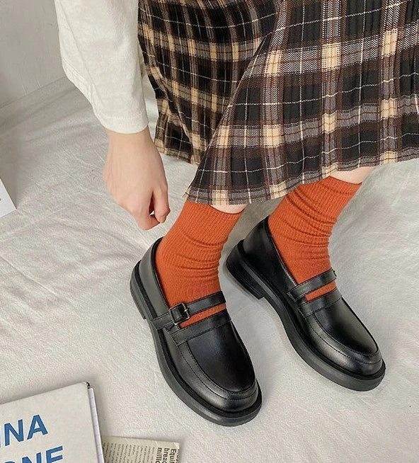 Shoes For Women Black Woman Pumps Low Heel Elegant Loafers Luxury Leather Casual Round Toe Stylish L Vacation Popular 39 On Sale