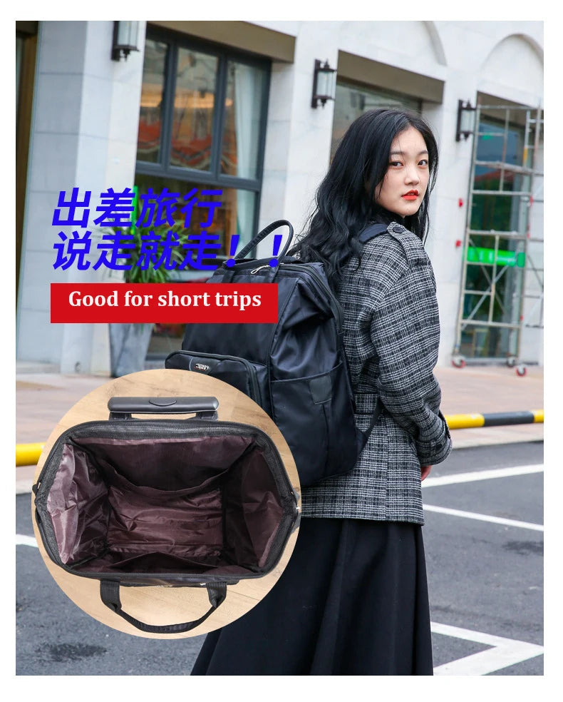 Wheeled bag for travel trolley bags Women travel backpack with wheels Oxford large capacity Travel Rolling Luggage Suitcase Bag