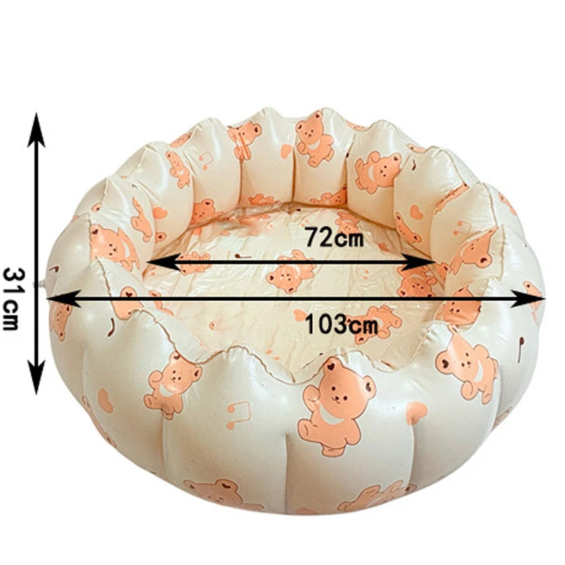 Baby PVC Inflatable Swimming Pool Portable Toy Toddler Blow Up Round Padding Pool Kid Fun Outdoor Play Sand/Water Fishing Toys