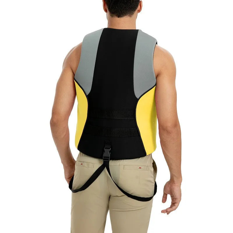 Life Jacket Adult Neoprene Life Vest Surf Raft Kayak Fishing Jet Ski Vest Water Sport Swimming Rescue Super Buoyancy Life Jacket