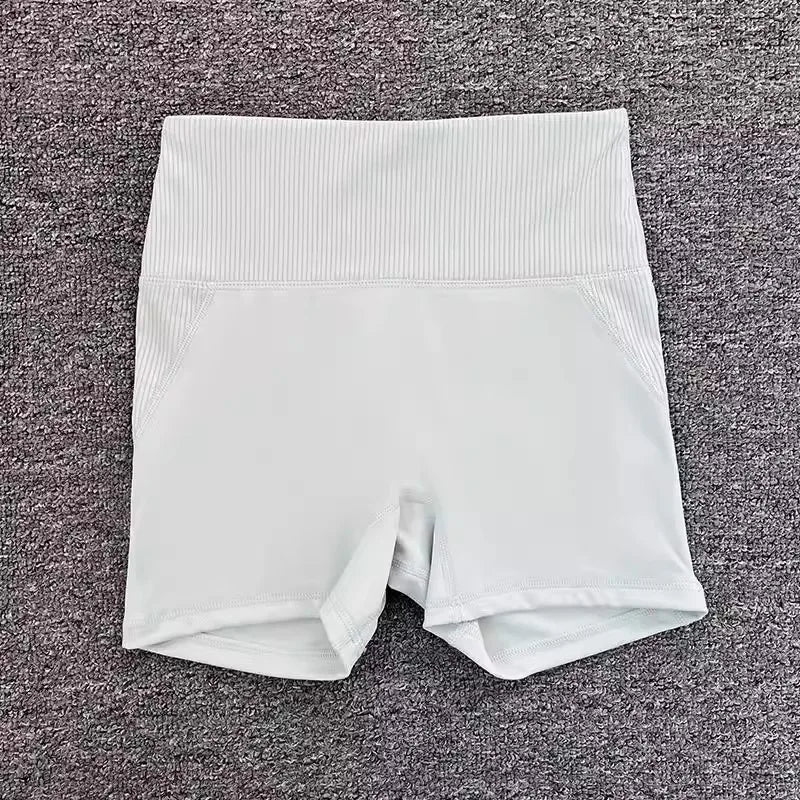 High-Waist Yoga Pants Women's Fitness Running Shorts Breathable Quick-Dry Elastic Spring Summer Training Three minutes of pants