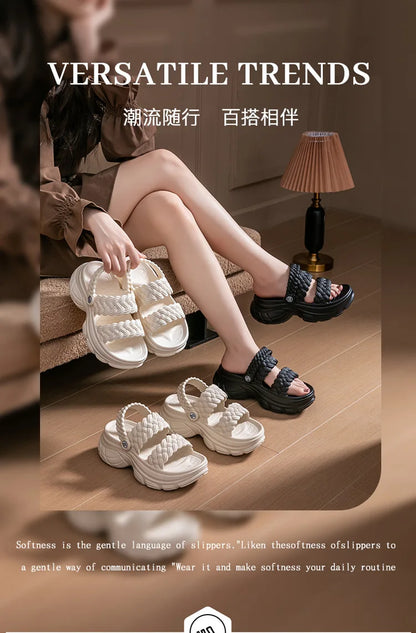 Comwarm Fashion Women's Slippers Platform Outdoor Female Slides Slip On Concise Slides EVA Soft Sole Comfortable Women's Sandals