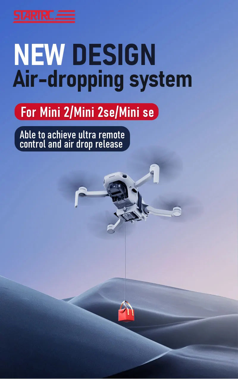 Drone Airdrop System for DJI Mini 2/SE/2SE Air-dropping Dropper Fishing Bait Wedding Ring Gift Proposal Rescue Delivery Thrower