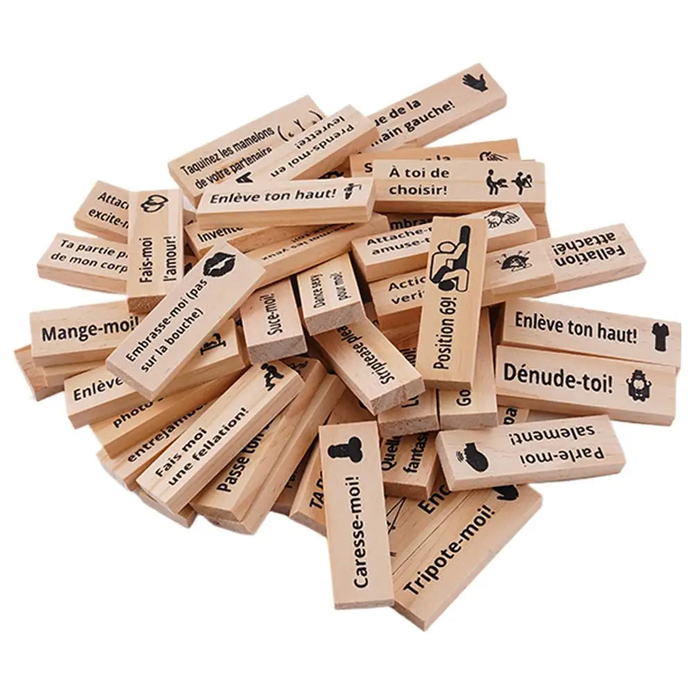 48PCS Dating Building Blocks For Date Nights Valentines And Adult Party Games Tower Game Deluxe Naughty Wooden Couple Toys