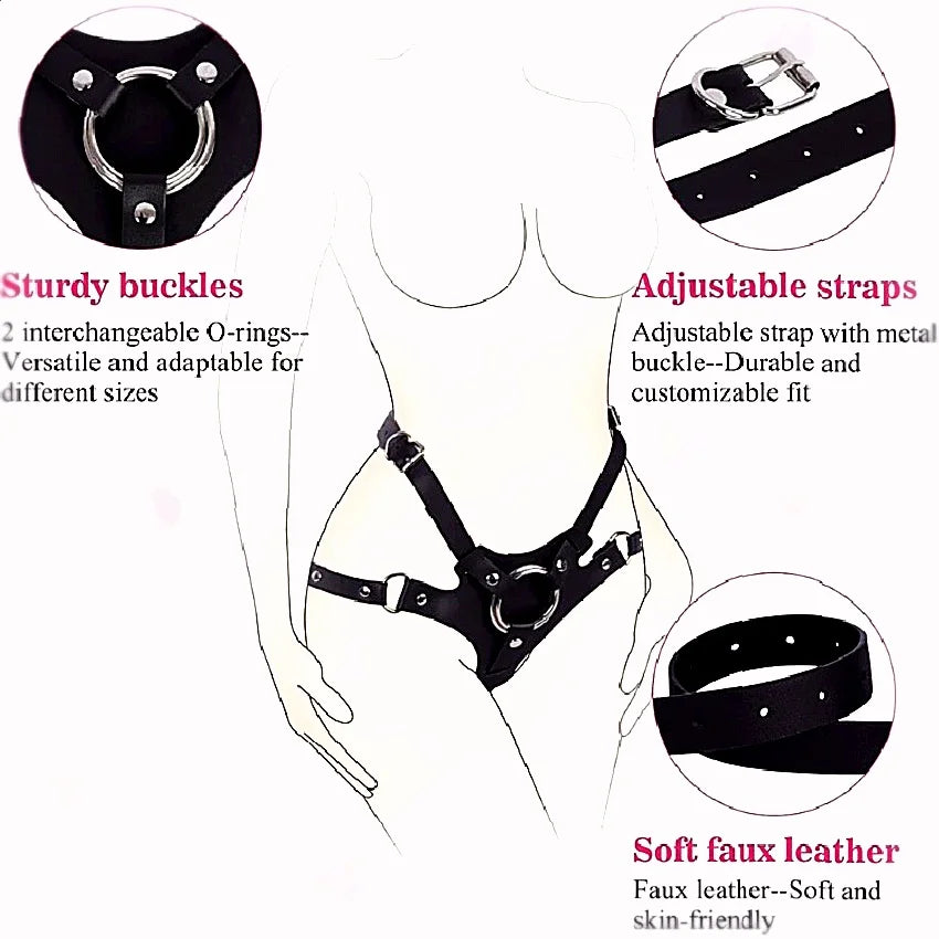 Lingerie With PU Leather D Shaped Ring Offers Couples Gaming Equipment Through Erotic Clothing Punk Carnival Holiday Styling