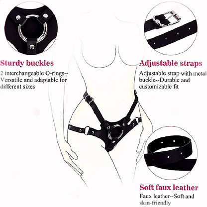 Lingerie With PU Leather D Shaped Ring Offers Couples Gaming Equipment Through Erotic Clothing Punk Carnival Holiday Styling