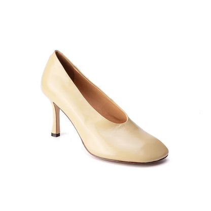 Woman Shoes Sexy Heeled For Retro Pumps French Style Leather Pumps Slip On European Spring High Heels Handmade Vintag Dress Pump