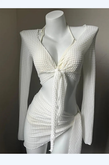 Women's Four-Piece Bikini - High-End Sexy Split Swimsuit-Premium Beach Vacation Hot Spring Swimwear for Pool Parties-Casual Use