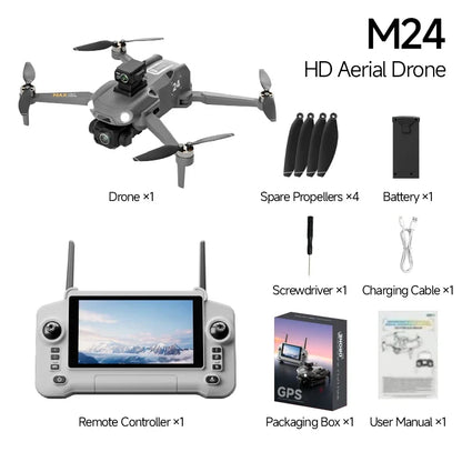 Aerial Drone 4.5-inch Large Screen M24 GPS Positioning Payload Delivery Touchscreen Control 360° Intelligent Obstacle Avoidance