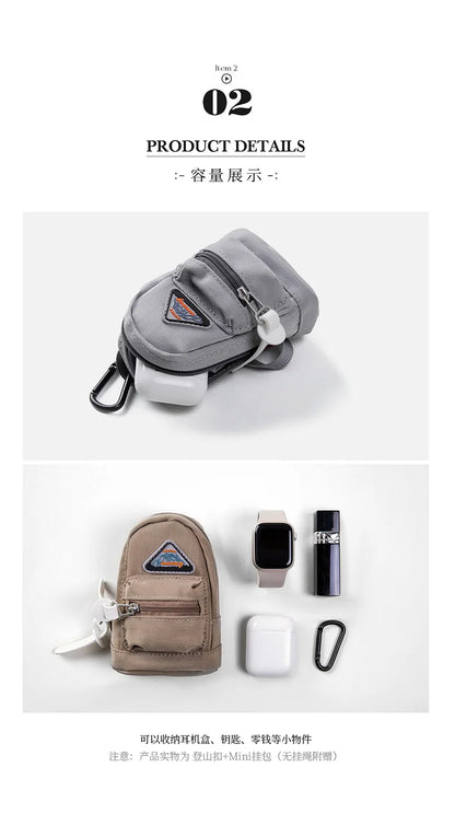 Maden-Women's Mountain Mini Functional Hanging Bag, Outdoor Crossbody Shoulder Bag, Small Waistpack, Key Earphone Card Bag