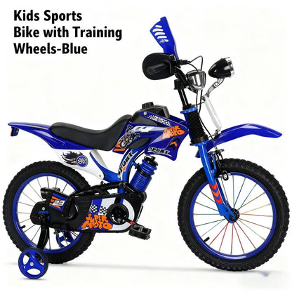 Blue Off-Road Motorcycle Bicycle Pedal Bike for Boys And Girls 12/16 Inch Children's Basic Model Foreign Trade