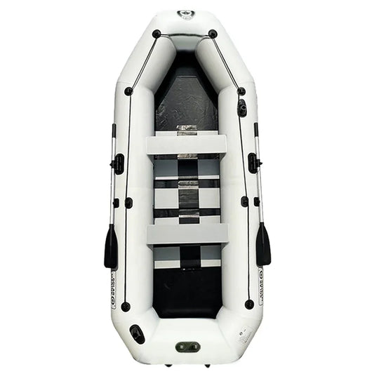 -4 Person PVC Inflatable Fishing Boat Kayak Slat Wooden Deck Recreational Floating Pontoon Factory Direct with Paddle