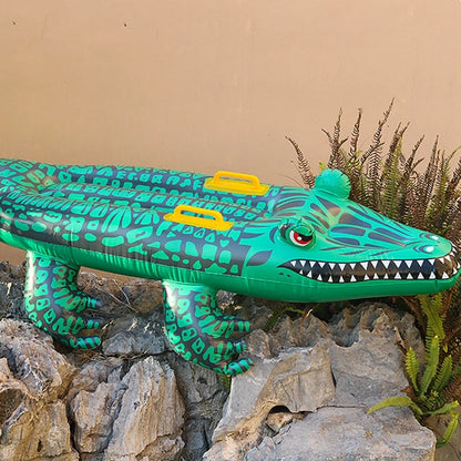 Crocodile-Shaped Inflatable Floating Row for Children Adults Fun Summer Pool Water Toys Simulation Inflatable Animal