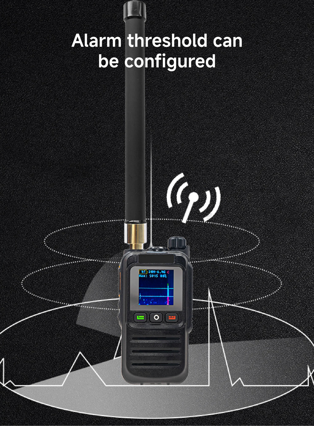 Drone Detector 2KM Long Distance UAV Detection Device Handheld 30-6400MHz Detection Drone Alarm Drone Video Transmission Signals