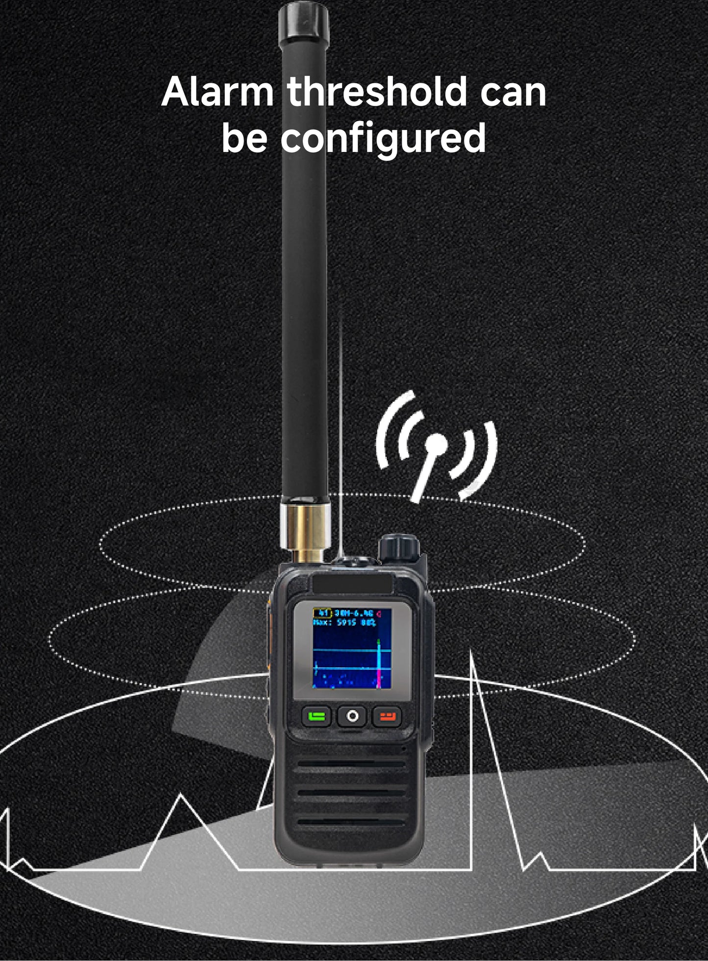 Drone Detector 2KM Long Distance UAV Detection Device Handheld 30-6400MHz Detection Drone Alarm Drone Video Transmission Signals