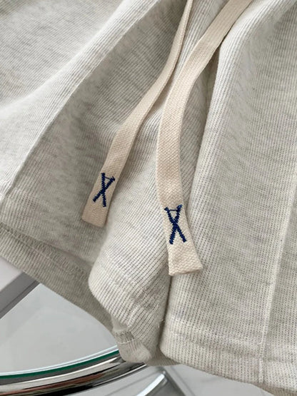 2026 Summer Shorts Women Elasticity Lovely Girls Korean Style Sweet Students Harajuku Simple Pure Gray Trousers Female New