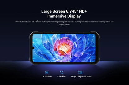[World Premeire]FOSSiBOT F105 Rugged Smartphone Android 14 OS 10300mAh 12+64GB Mobile Phone 20 MP Camera 6.745" HD+ IPS Phone