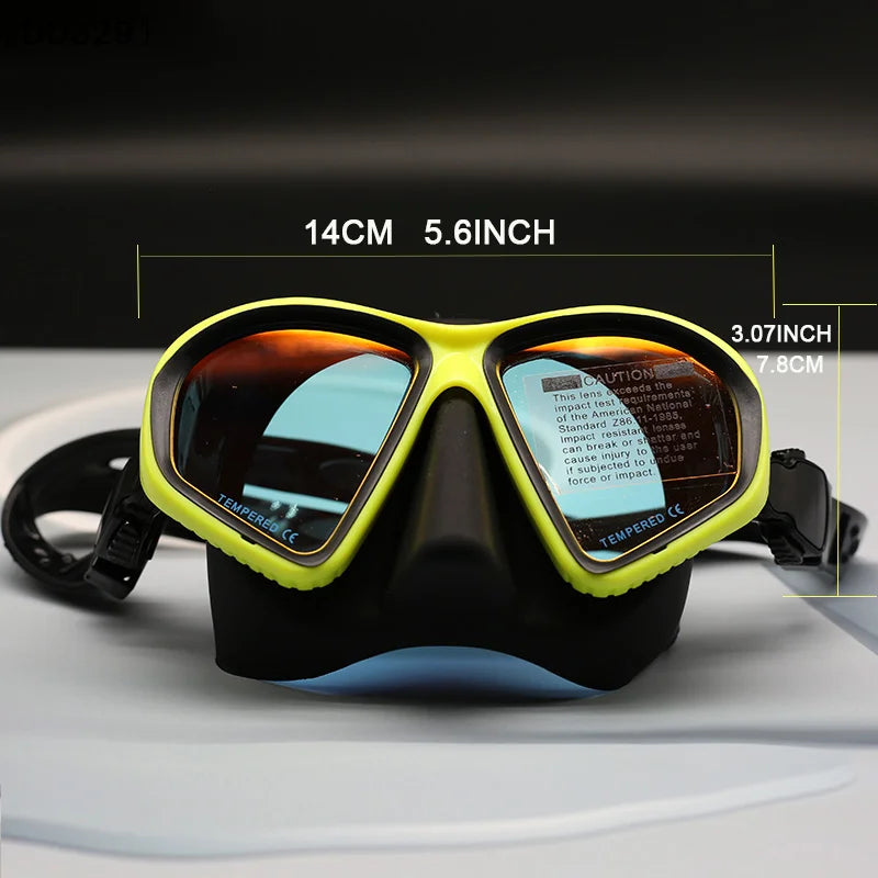 Tempered Glass Freediving Mask Snorkeling Set Foldable Snorkel J-type Diving Mask With Camera Mount〔DD329〕
