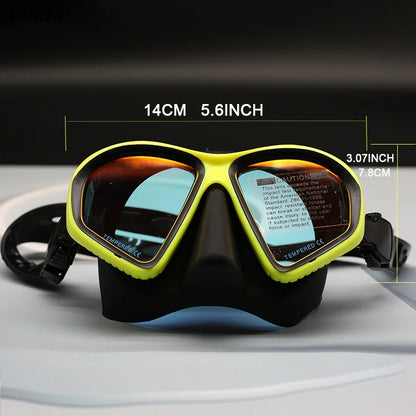 Tempered Glass Freediving Mask Snorkeling Set Foldable Snorkel J-type Diving Mask With Camera Mount〔DD329〕