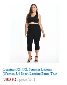 7XL Large Size Leggings For Women Summer Thin Tick 3/4 Capris Short Lace Hollow Tight Pants Black White Pink Red  6XL 5xl 4xl