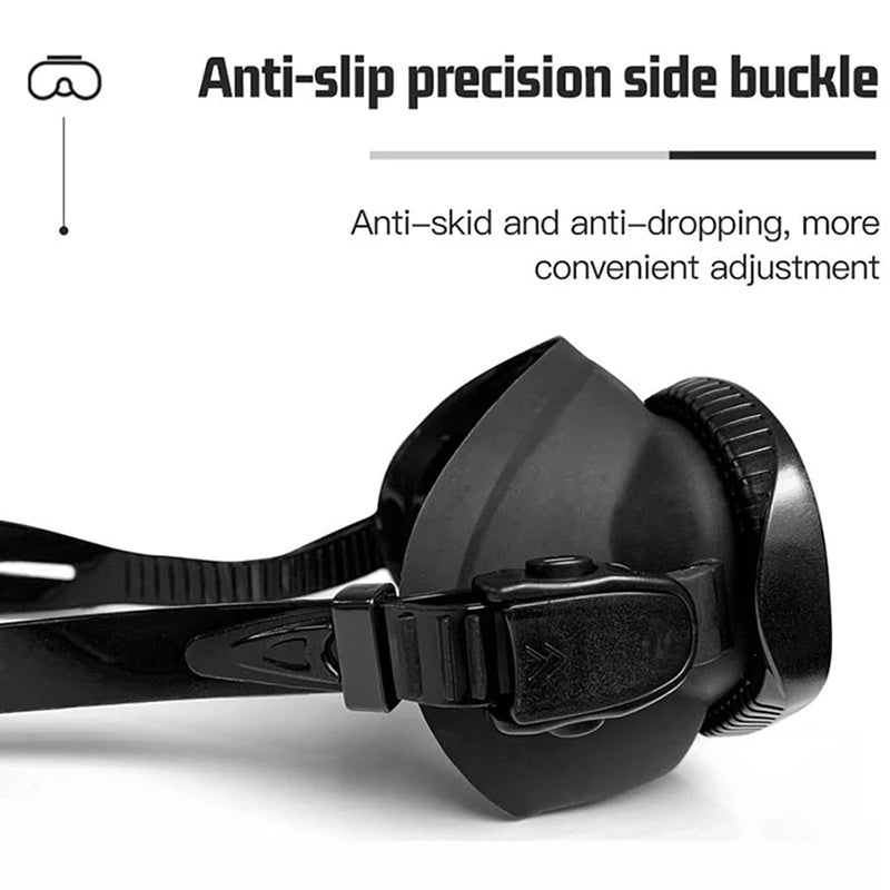 Professional Wet Low Volume Freediving Mask, Tempered Glass dive Mask, J-Type Diving Mask, Snorkel Set, With Go-Pro Camera Mount