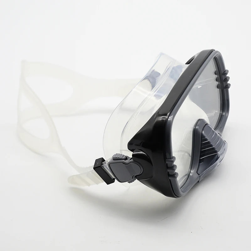 New Large Frame Diving Mask with Drain Valve|HD Tempered Glass Lens & Adjustable Silicone Strap,Swim Goggles,buceo, 수영,스노클링,마스크