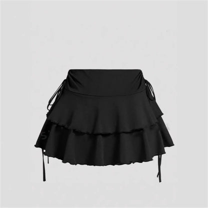 Women's High Waisted Solid Color Mini Skirt Summer Fashion Outdoor Versatile Slim Fit Elastic Waist Short Skirt Streetwear 2026