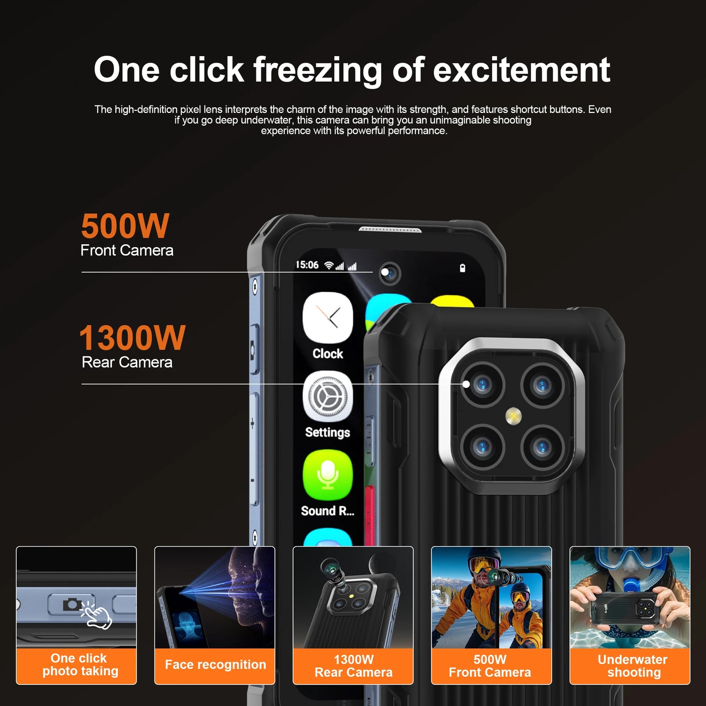 SERVO TANK500 IP68 Waterproof Mini Smart Phone 4G LTE Android 12 RAM 6GB ROM 128GB PTT Network Intercom Small Rugged Smartphones