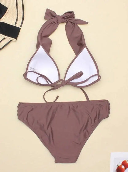 Women's Swimwear 2022 Push Up Bikini Two Pieces Swimsuits Halter Bandage Bathing Suits Sexy Thong Bikini Sets Summer Beach Wear