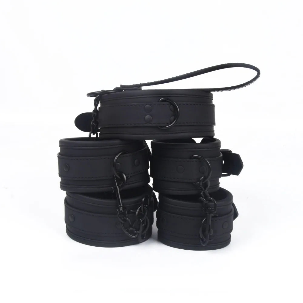 Sex Toys for Couple BDSM Sex Bondage Set Erotic Adults Toys Handcuffs Ankle Cuffs Collar Sex Toy Kit Adults Game SM Products