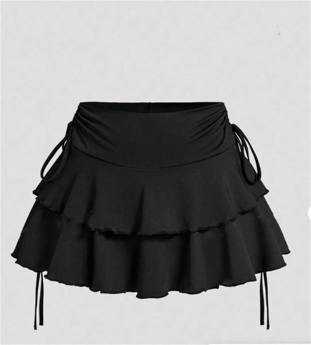 2025 New Solid Color Skirt Women Summer Fashion Outdoor Versatile High Waist Slim Fit Elastic Waist Short Skirt Goods In Stock