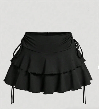 Women's High Waisted Solid Color Mini Skirt Summer Fashion Outdoor Versatile Slim Fit Elastic Waist Short Skirt Streetwear 2026