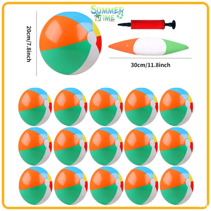 Inflatable Beach Balls Rainbow Color Pool Ball Swimming Pool Water Games for Kids Birthday Gifts Summer Party Favors Volleyball
