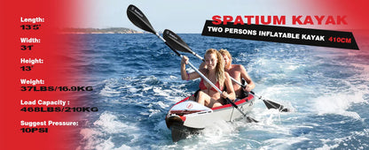 Spatium Inflatable Kayak PVC Fishing Boat 1-3 Person For Water Sports Surfing Rafting Touring Inflatable Kayak With Paddle,Seat