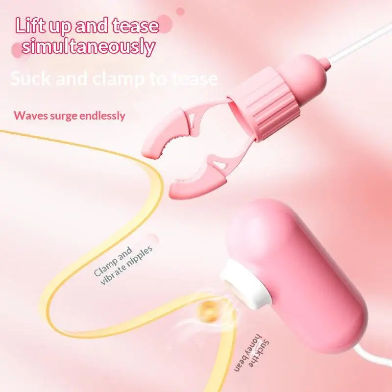 Adults Female Masturbator Sex Toys 18+ Nipple Clamps Vibrator Women Tongue Licking Strong Sucking Breast Massage Vibrating Toys