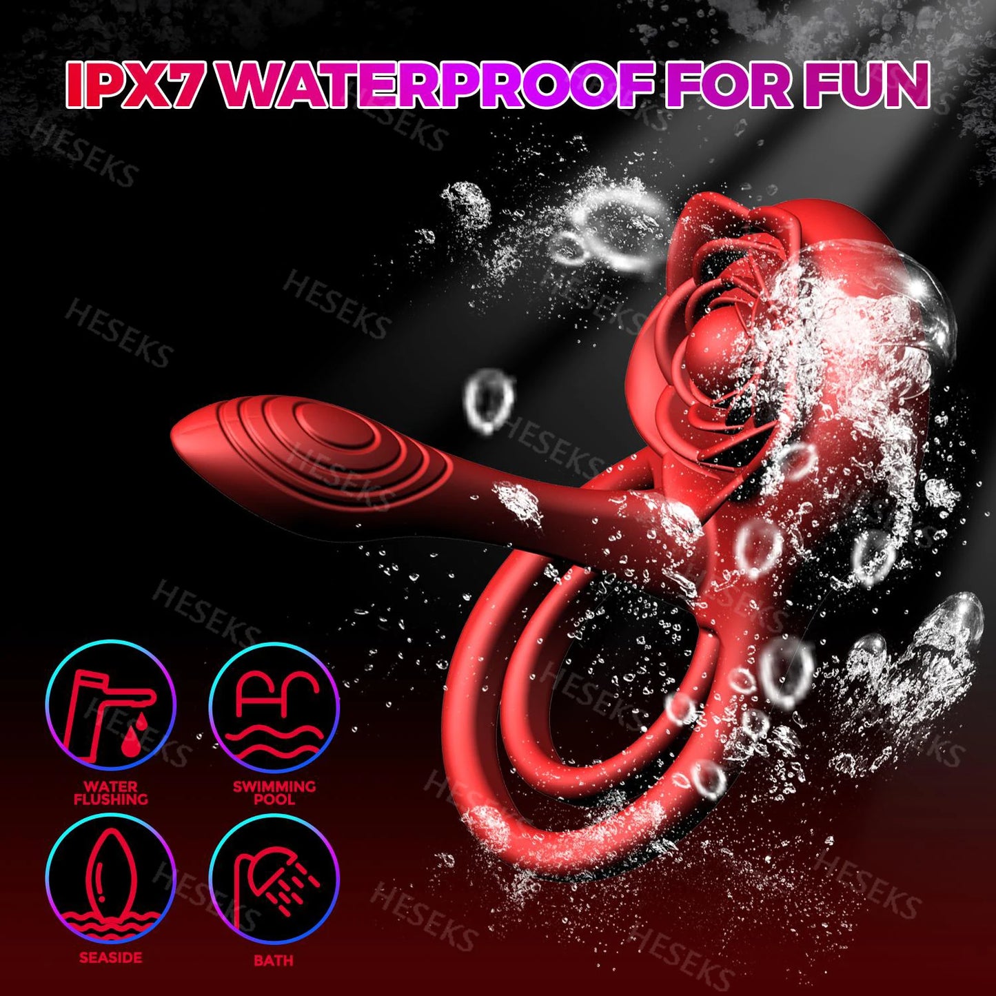 HESEKS Vibrating Cock Ring Penis Ring for Men Ejaculation Delay Rose Vibrator Clitoral Stimulator Penis Cockr Sex Toy for Couple