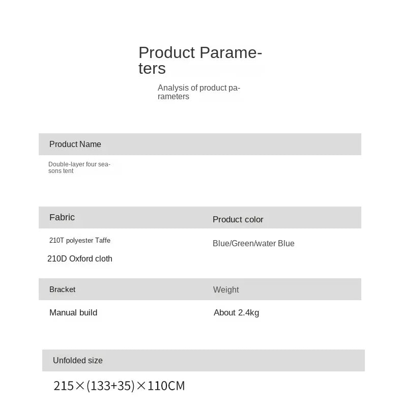 Outdoor Camping, Double Deck, Rainstorm Proof, Wind Proof, Thickened Climbing, Super Light, Hand In Hand, Camping Tent